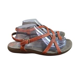 Chaco Dorra Burnt Orange Leather Strappy Sandals